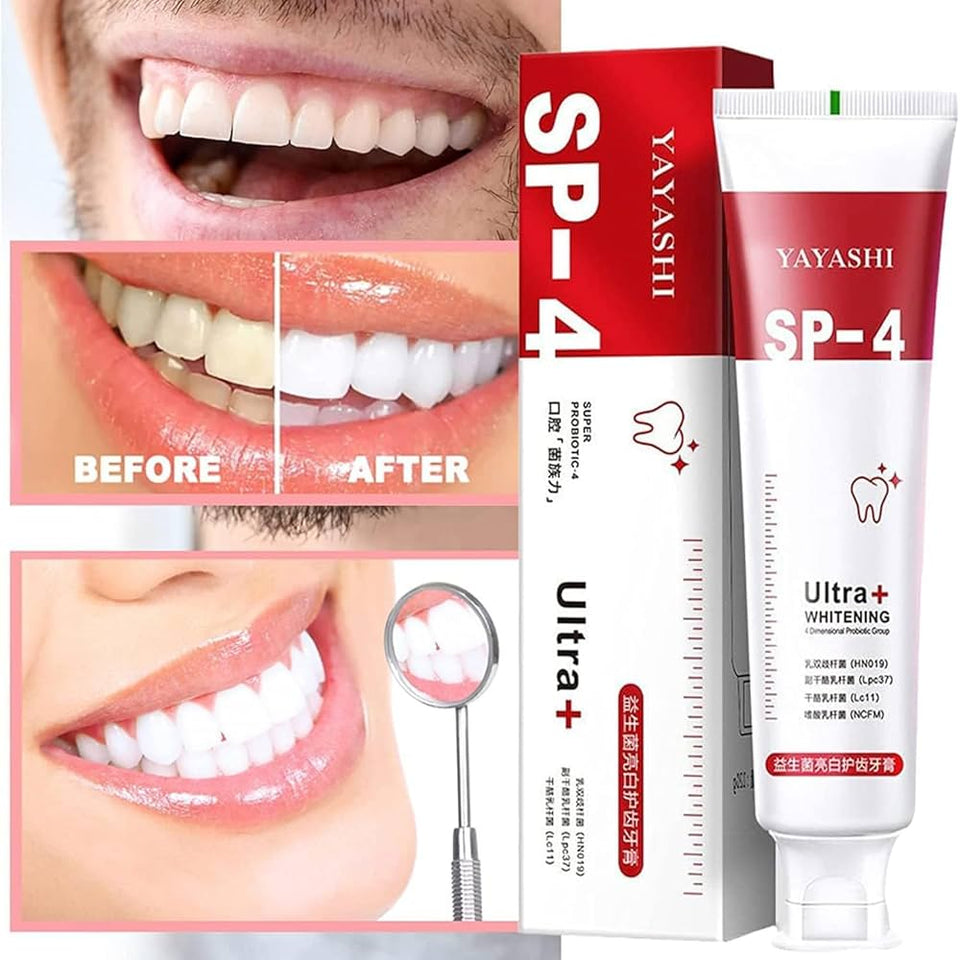 Yayashi SP4 Oral Care Probiotic Whitening Toothpaste 120g – Shine Brighter, Remove Years of Coffee, Tea & Smoking Stains