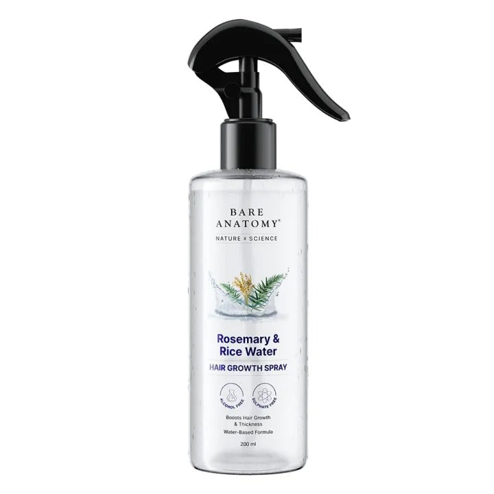 Rosemary & Rice Water Spray For Natural Hair Growth & Hair Thickness