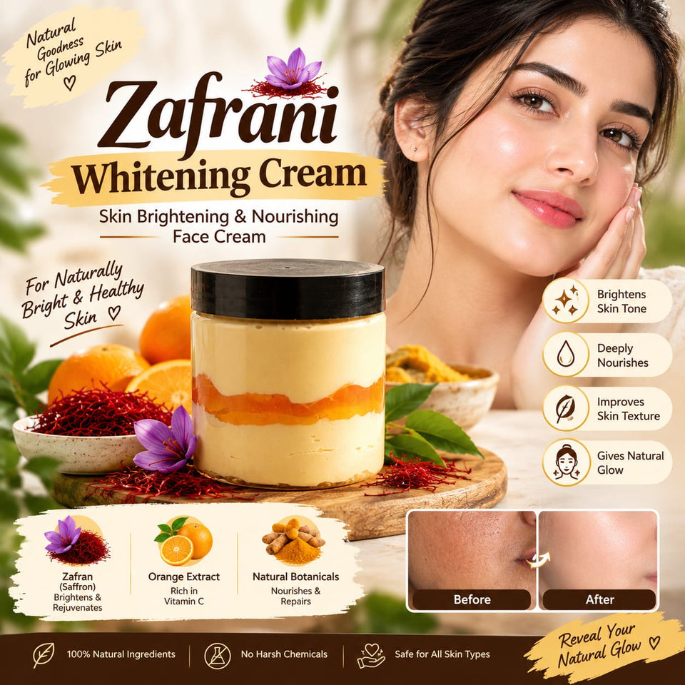 Zafrani Whitening Cream | Skin Brightening & Nourishing Face Cream 100% Organic