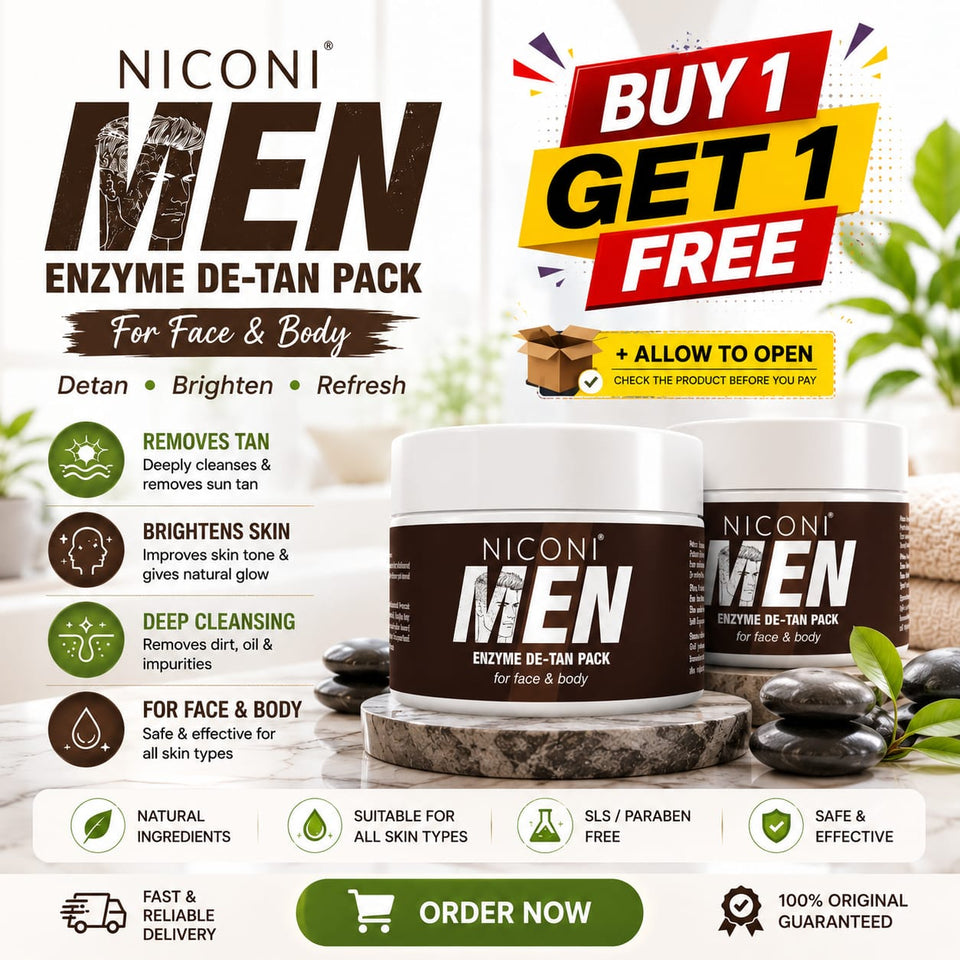 Niconi Men Enzyme De Tan Pack For Face And Body ( Buy 1 Get 1 Free )