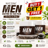 Niconi Men Enzyme De Tan Pack For Face And Body ( Buy 1 Get 1 Free )