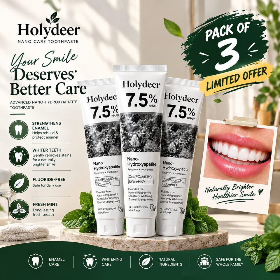 Holydeer Recovery Toothpaste | 7.5% Nano-Hydroxyapatite( Pack Of 3 )